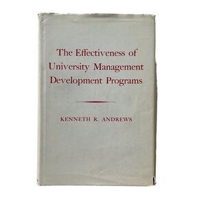 The Effectiveness of University Management Development Programs Book Andrews